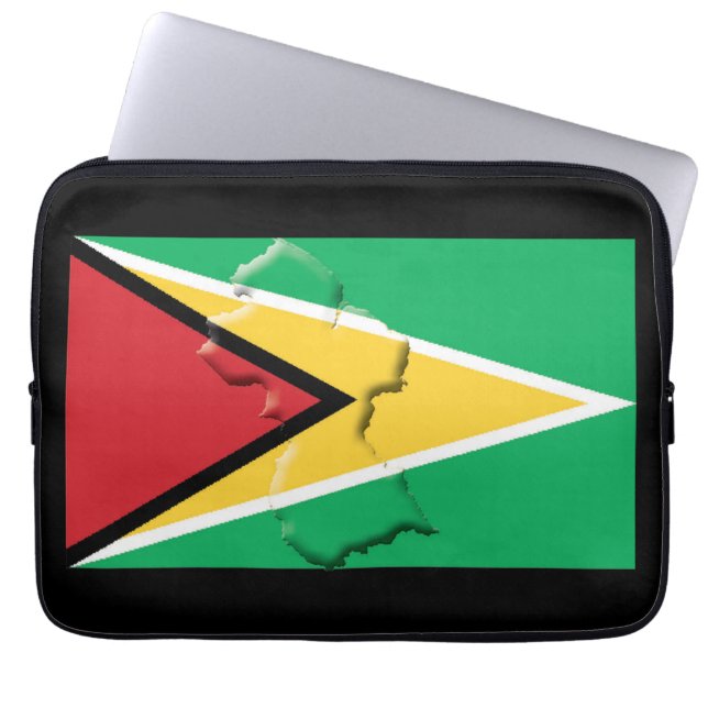 Capa Para Notebook Mapa Patriótico de Sinalizador GUYANA BLACK (Frente)