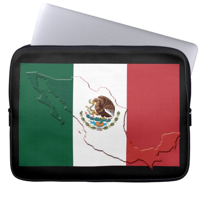 Capa Para Notebook Mapa Patriótico do MEXICO para Sinalizador BLACK (Frente)
