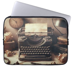 Capa Para Notebook Máquina de Digitalização Antiquada Manuscrita Brow