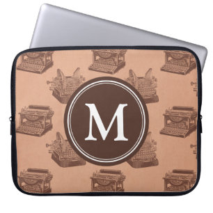 Capa Para Notebook Máquina de Escrever Marrom Personalizada