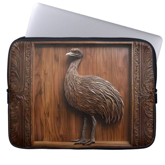 Capa Para Notebook Maravilhas: Impressão de madeira de Emu Australian (Frente)