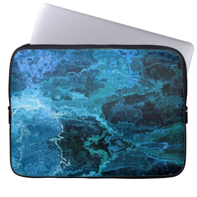 Capa Para Notebook Marble - Blue Laptop Sleeve (Frente)