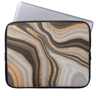 Capa Para Notebook Marble Dourado Vintage Design