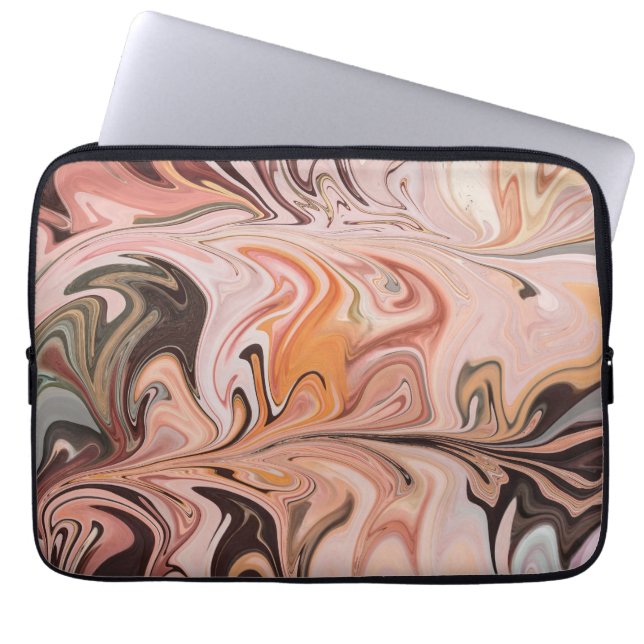 Capa Para Notebook Marble Forms – Pink & Beige Soft Marble (Frente)