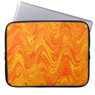 Capa Para Notebook Marbling Orange Yellow Red Pattern