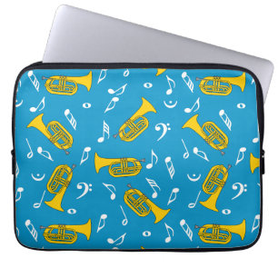 Capa Para Notebook Marching Baritone Music Notes Bass Clefs