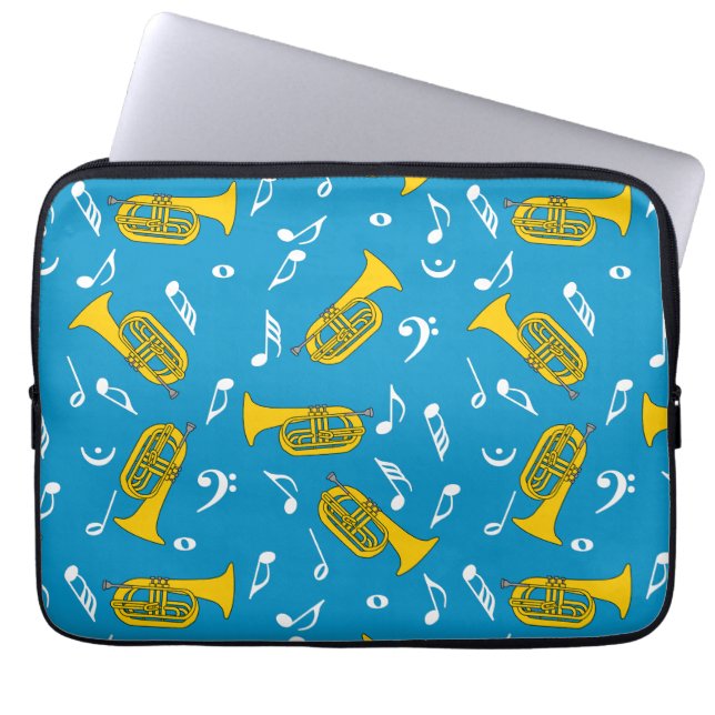 Capa Para Notebook Marching Baritone Music Notes Bass Clefs (Frente)