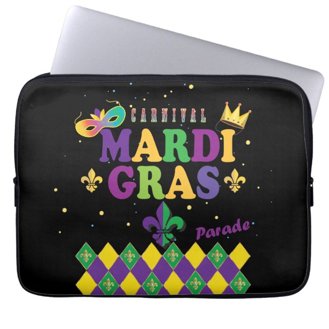 Capa Para Notebook Mardi Gras Carnaval Decor Fleur de Lis Pattern (Frente)