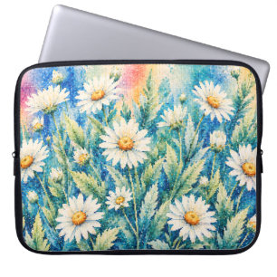 Capa Para Notebook Margarida Branca Estilo Geométrico Inspirado em Bo