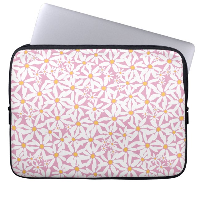 Capa Para Notebook Margarida com palhetas - Eletrônicos cor-de-rosa (Frente)