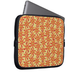 Capa Para Notebook Margarida Floral Retro Sunburst em Amarelo Quente
