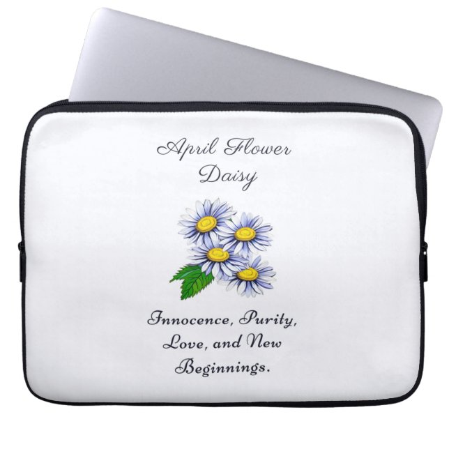 Capa Para Notebook Margarida Flower Mês de Abril Fresca e Simples (Frente)