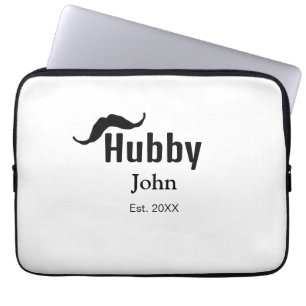 Capa Para Notebook marido Hubby adiciona nome data ano bigode simples