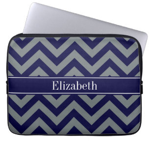 Capa Para Notebook Marinho, Carvões LG Chevron Marinho Blue Name Mono