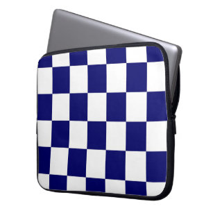 Capa Para Notebook Marinho Checkered e branco