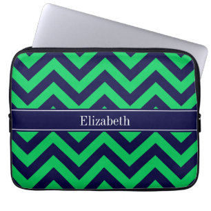 Capa Para Notebook Marinho Emerald LG Chevron Marinho Blue Name Monog