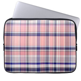 Capa Para Notebook Marinho rosa Xadrez branco pré-disquete branco az