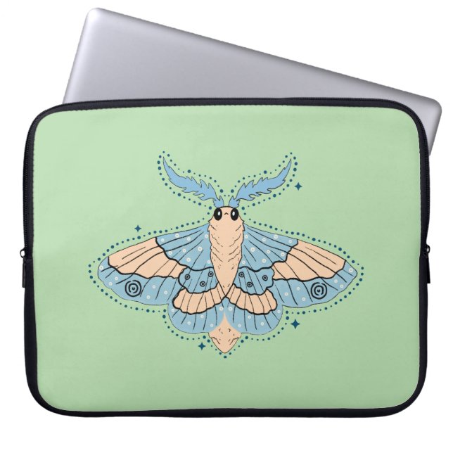 Capa Para Notebook Mariposa Celestial Caprichosa — Azul Suave e Pêsse (Frente)