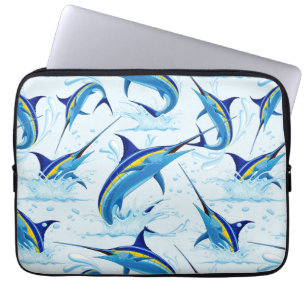Capa Para Notebook Marlin Azul Saltando do Oceano