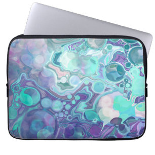 Capa Para Notebook Mármore bonito, roxo e Abstrato azul