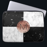 Capa Para Notebook Mármore cor-de-rosa do branco do preto do ouro do<br><div class="desc">Combinação à moda de mármore cor-de-rosa do ouro do falso,  o branco e o preto.</div>