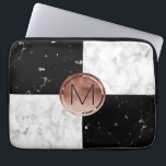 Capa Para Notebook Mármore cor-de-rosa do branco do preto do ouro do<br><div class="desc">Combinação à moda de mármore cor-de-rosa do ouro do falso,  o branco e o preto.</div>