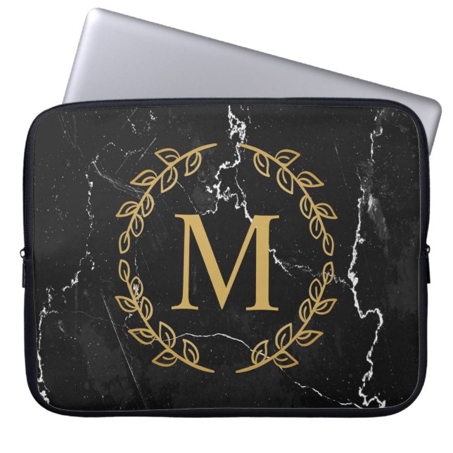 Capa Para Notebook Mármore Negro (Frente)