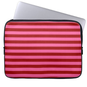 Capa Para Notebook Maroon Red Pink Stripes Design