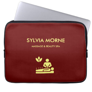 Capa Para Notebook Marrom da silhueta amarela spa moderna
