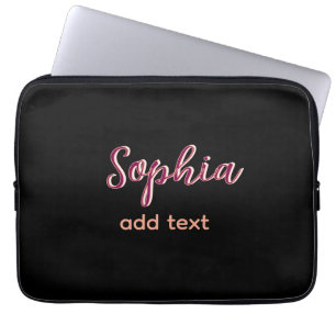 Capa Para Notebook marron adicione name girl patrão texto preto elega