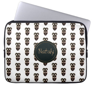 Capa Para Notebook máscara tribal africana étnica. monograma. nome