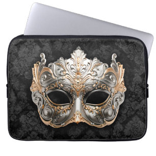 Capa Para Notebook Máscara Veneziana de Mascarada em Prata