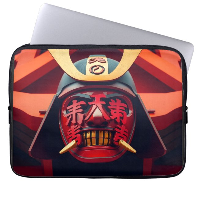 Capa Para Notebook Máscara vermelha de samurai anime (Frente)