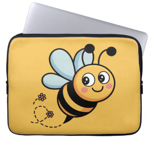 Capa Para Notebook Mascote de Abelha Amigável para Crianças com Trilh