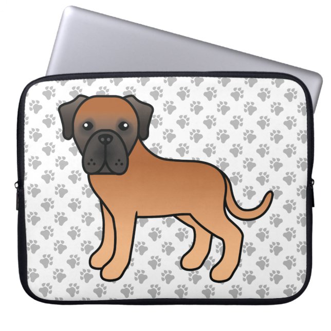 Capa Para Notebook Mastim Inglês Dourado Cachorro Fofo de Desenho Ani (Frente)