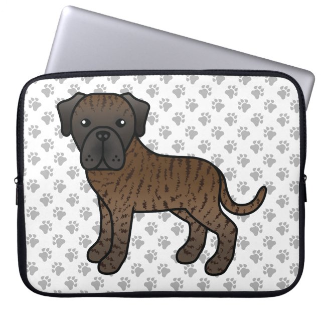 Capa Para Notebook Mastim Inglês Listrado Cachorro Cartoon Fofo & Pat (Frente)