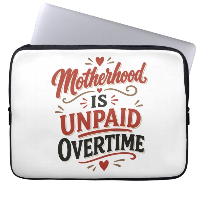 Capa Para Notebook Maternidade é Horas Extras Não Pagas Dia das Mães (Frente)
