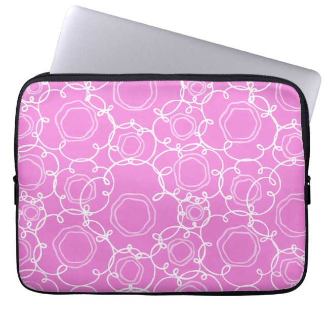 Capa Para Notebook Matriz Floral Abstrata (Rosa Suave) Arte Refinada (Frente)