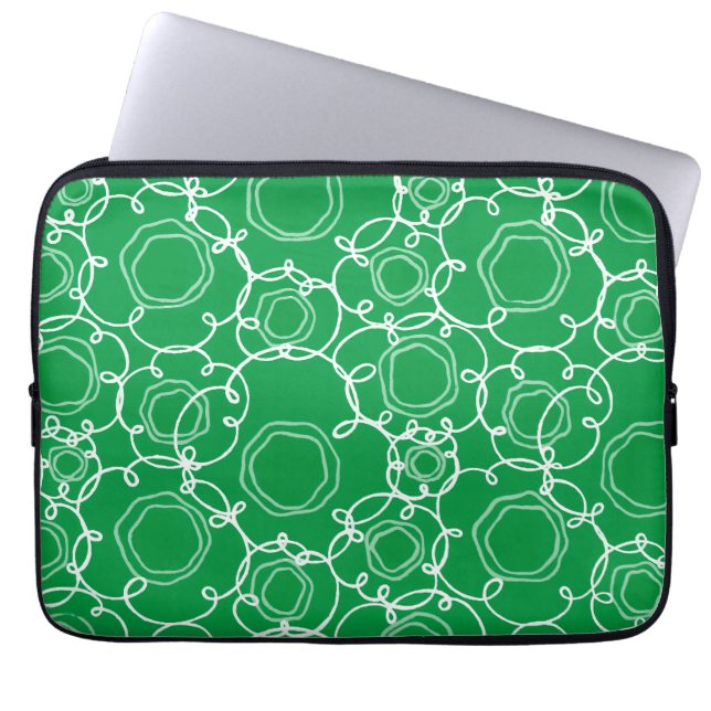 Capa Para Notebook Matriz Floral Abstrata (Verde) Arte Refinada (Frente)