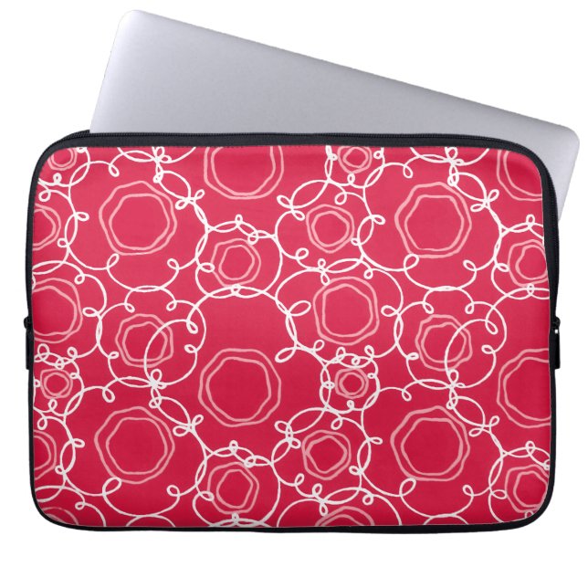 Capa Para Notebook Matriz Floral Abstrata (Vermelho) Arte Refinada (Frente)