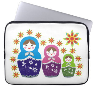 Capa Para Notebook Matryoshka bonecas russas e girassóis personalizad