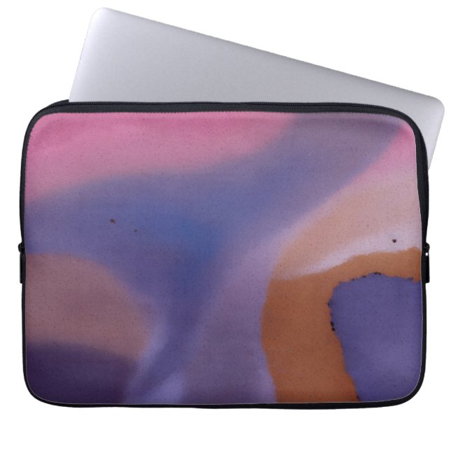 Capa Para Notebook “Mauve Mirage Flow”  –  Abstrato Rosa Azul Pêssego (Frente)
