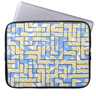 Capa Para Notebook Maze azul e amarelo