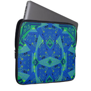 Capa Para Notebook Mazipoodles Origami Chintz Blue Green