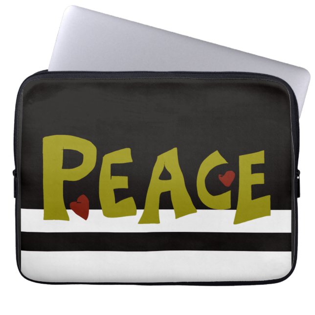 Capa Para Notebook MAZIPOODLES Peace Olive Green (Frente)