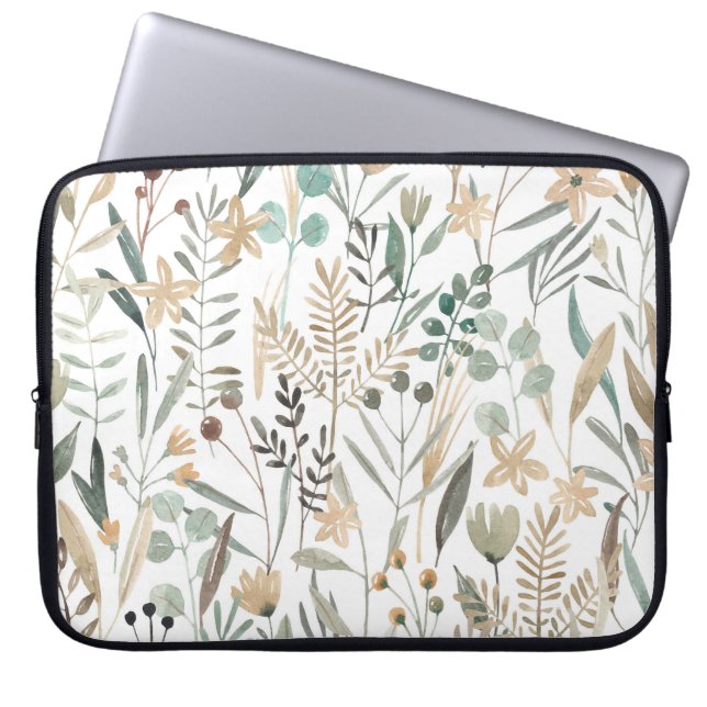 Capa Para Notebook Meadow Wildflower: Watercolor Charm. (Frente)