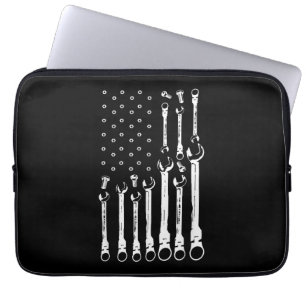 Capa Para Notebook Mecânico do carro de bandeira Patriótica Americano
