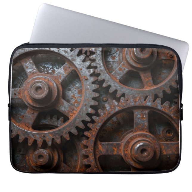 Capa Para Notebook Mecanismo Industrial Enferrujado (Frente)
