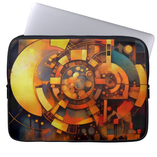 Capa Para Notebook Mecanismo Solar Steampunk Abstrato (Frente)