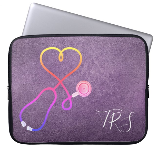Capa Para Notebook Medical Doctor or Nurse Purple Glitter (Frente)